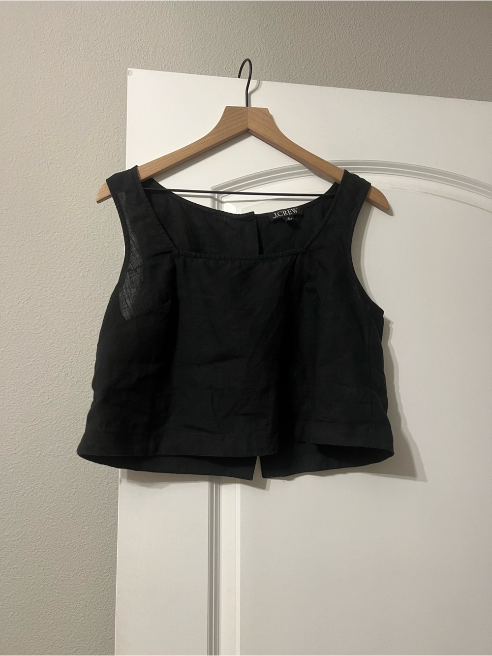 J.Crew Cropped Button-Back Linen Tank Top - Picture 2 of 4